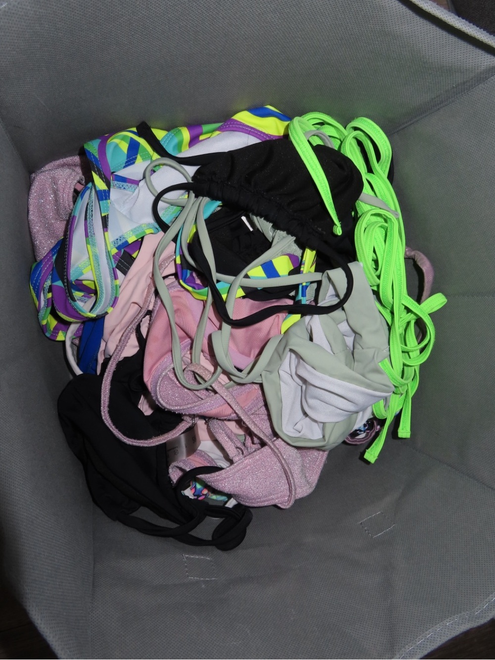 Mixed Women's Bikini Bottoms and Tops - Neon Green, Pink, Black, Multi